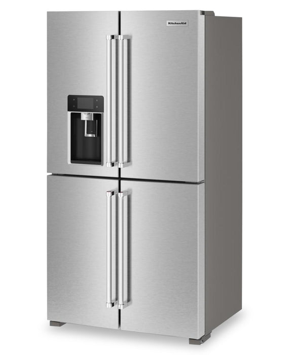 Réfrigérateur à 4 portes KitchenAid de 36 po et de 19,4 pi3 de profondeur comptoir - acier inoxydable - KRQC736RPS