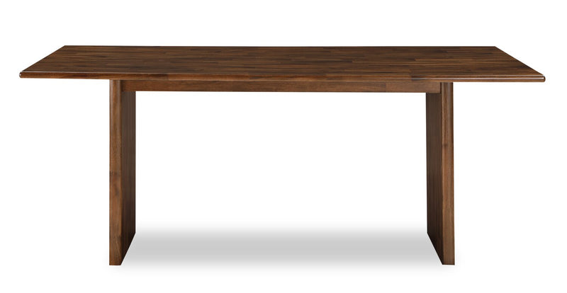 Ensemble de salle à manger Vale 7 pièces en bois avec table de 72 po (l) et 6 chaises - brun et beige