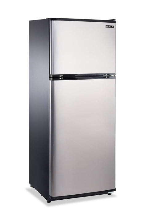 Réfrigérateur solaire Off-Grid de Unique de 10,3 pi3 et de 12/24 CC à congélateur supérieur - acier inoxydable - UGP-290LSS
