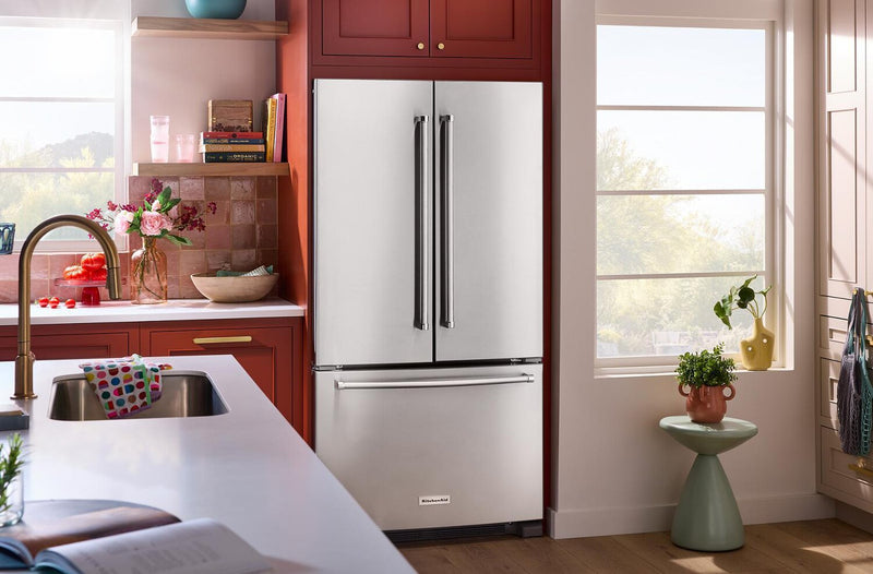 Réfrigérateur KitchenAid de 36 po et de 20 pi3 de profondeur comptoir à portes françaises - acier inoxydable - KRFC136RPS