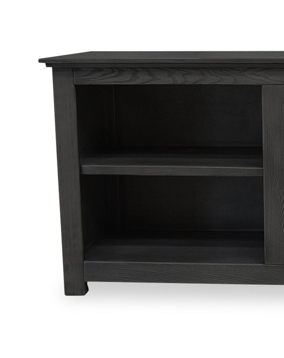 Meuble pour téléviseur Stanley de 60 po en pin avec rangement et système de gestion des câbles pour téléviseurs jusqu’à 65 po - noir