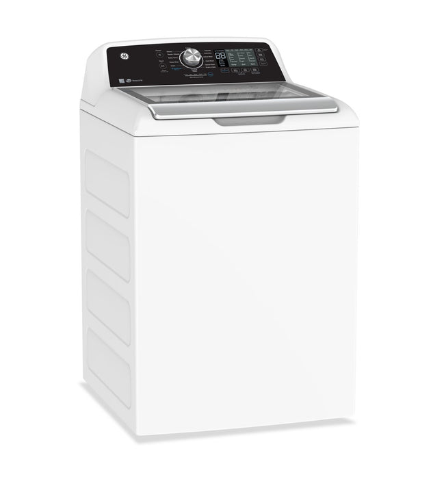 Laveuse à chargement par le haut de 5,3 pi3 et sécheuse à gaz de 7,4 pi3 de GE - blanches