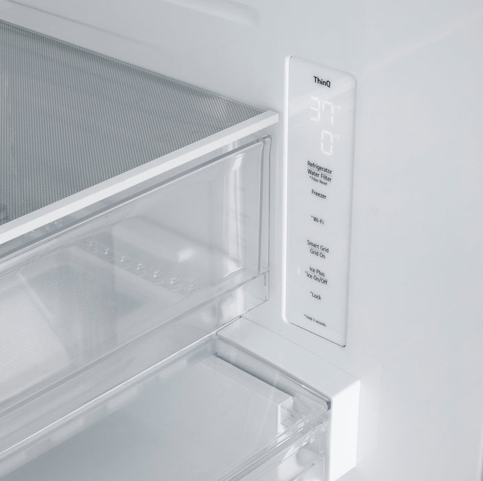 Réfrigérateur LG de 33 po et de 25 pi³ à portes françaises avec machine à glaçons double - acier inoxydable noir - LF25S6330D