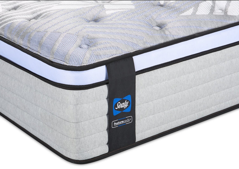Matelas moelleux à Euro-plateau Strasbourg PosturepedicMD de série 800 de Sealy pour lit double