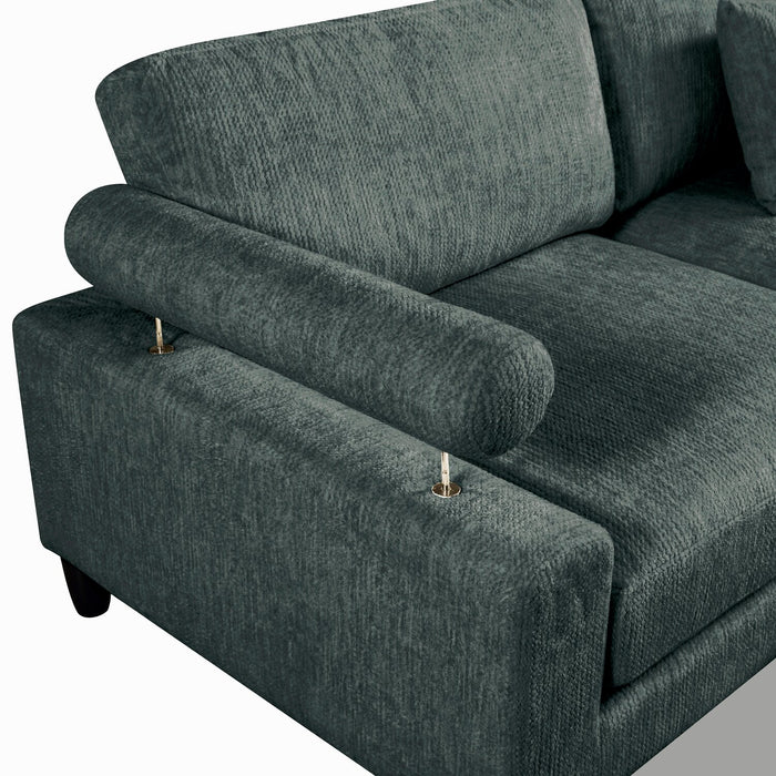 Sofa sectionnel modulaire Lounge 5 pièces en chenille - gris