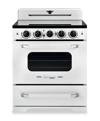  Cuisinière à induction Classic Rétro par Unique de 30 po et de 3,9 pi3 - blanc guimauve - UNQ-30CR IC W  