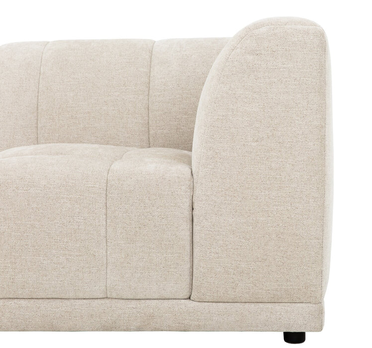 Sofa sectionnel modulaire Oaklyn 4 pièces en tissu avec pouf et coussins de siège capitonnés - beige