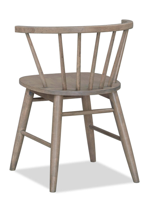 Chaise de salle à manger Remi avec dossier à barreaux en forme de fuseau courbé - brune