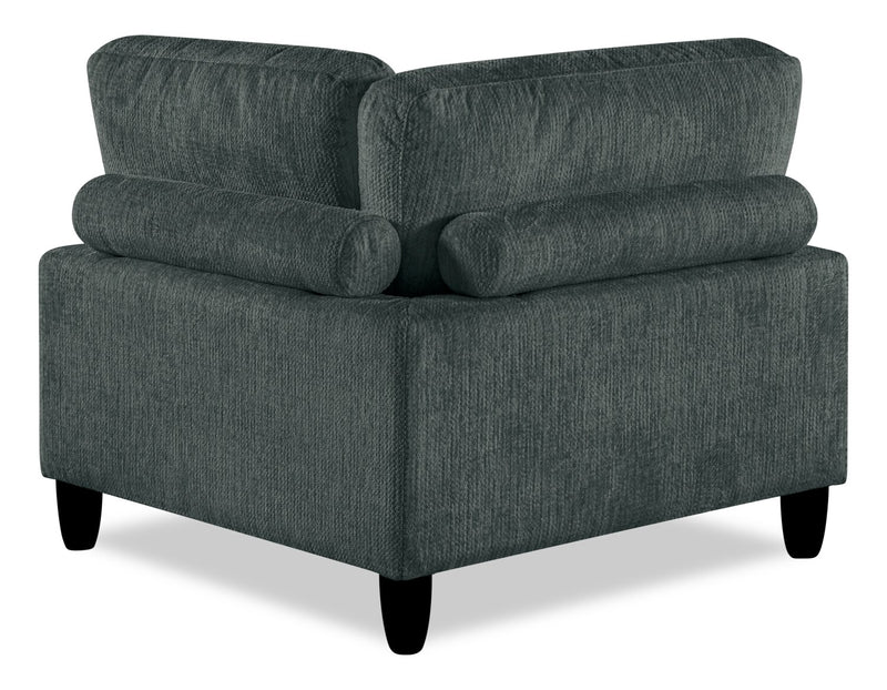 Fauteuil en coin modulaire Lounge de 40 po en tissu chenille - gris