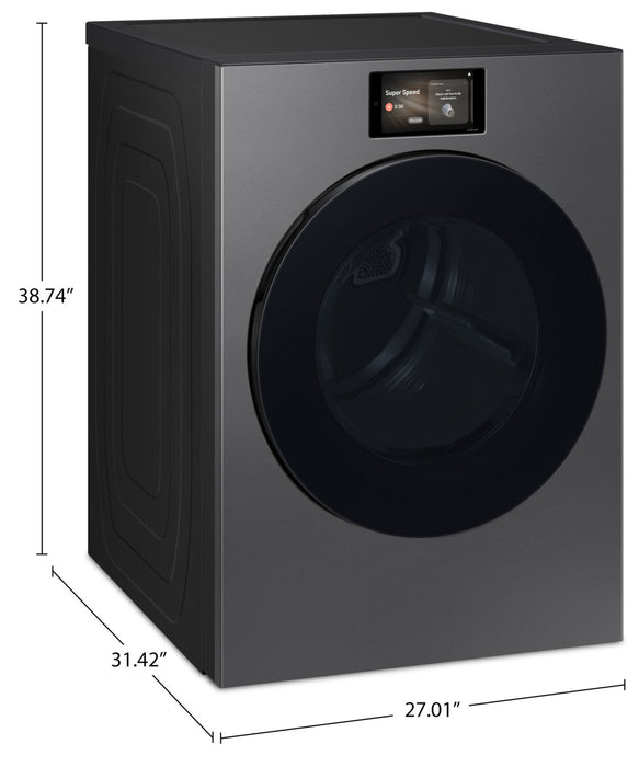 Sécheuse électrique Bespoke de Samsung de 7,6 pi3 avec fonction intelligente IA OptiDry - acier foncé - DV90F53AESAC