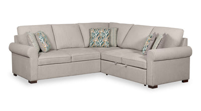 Scott Living Haven 3-Piece Chenille Fabric Sleeper Sectional - Grey | Sofa-lit sectionnel Haven de Scott Living 3 pièces en tissu de chenille - gris