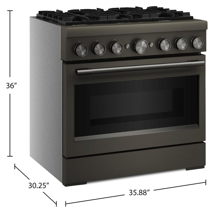 Cuisinière hybride KitchenAid de 5,1 pi3 avec friture à air sans préchauffage - minerai noir - KFDS936SBE