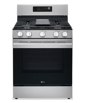 Cuisinière intelligente à gaz LG de 6,3 pi3 avec friture à air - acier inoxydable - LRGN6323Y