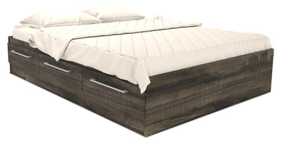 Riley Mates Bed with 3-Drawer Storage for Kids, Made in Canada, Grey - Full Size | Lit matelot Riley avec 3 tiroirs de rangement pour enfants, fabriqué au Canada, gris - format lit double