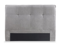  Tête de lit rembourrée Amos en tissu gris capitonné - format lit double