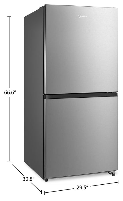 Appareil vertical 3 en 1 Midea de 20 pi3 convertible en réfrigérateur ou congélateur - acier inoxydable - MRU21C7BST
