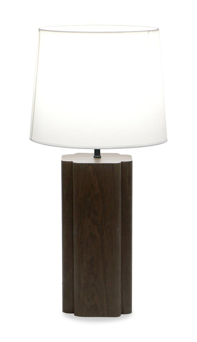 Lampe de table Wren de 28,7 po avec abat-jour en lin - noyer foncé 