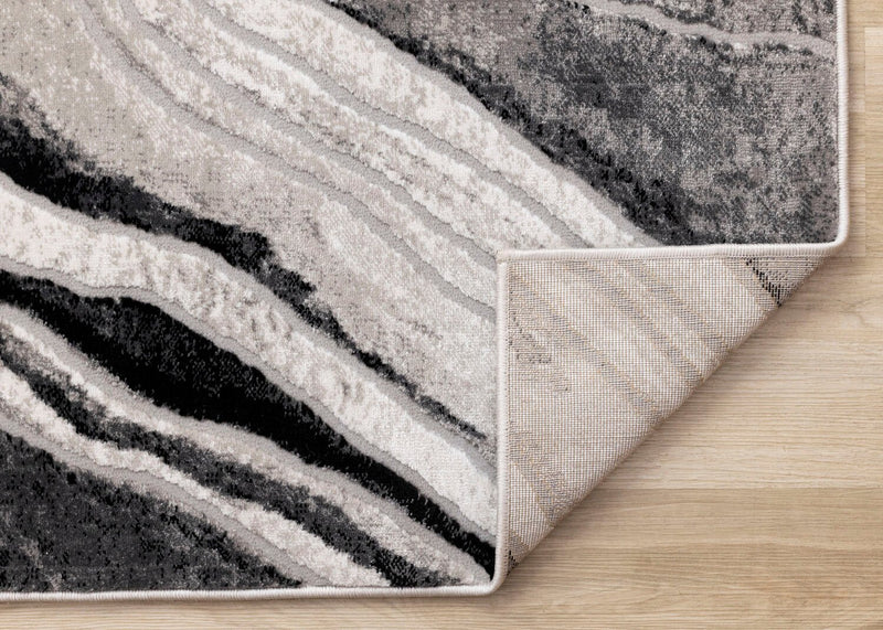Carpette Plasma gris et noir - 7 pi 10 po x 10 pi 6 po