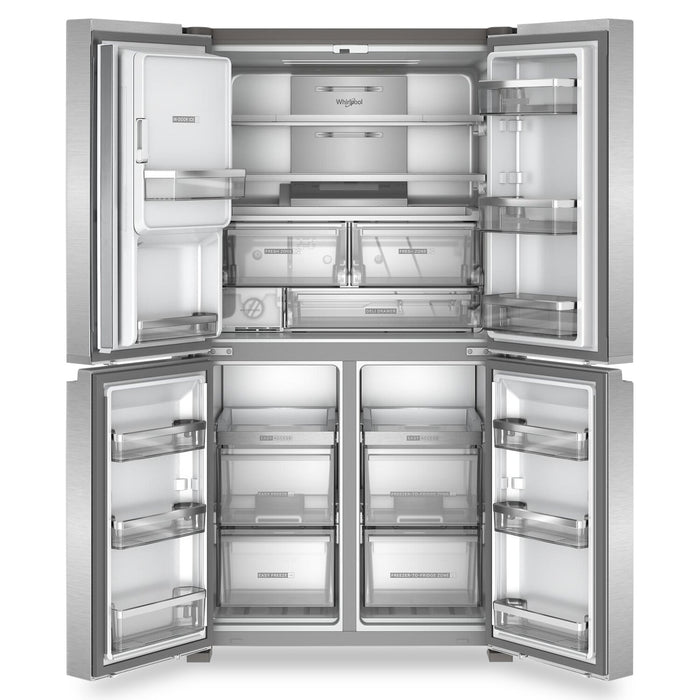 Réfrigérateur à 4 portes Whirlpool de 36 po et de 19 pi³ de profondeur comptoir avec machine à glaçons - acier inoxydable - WRQC7836RZ