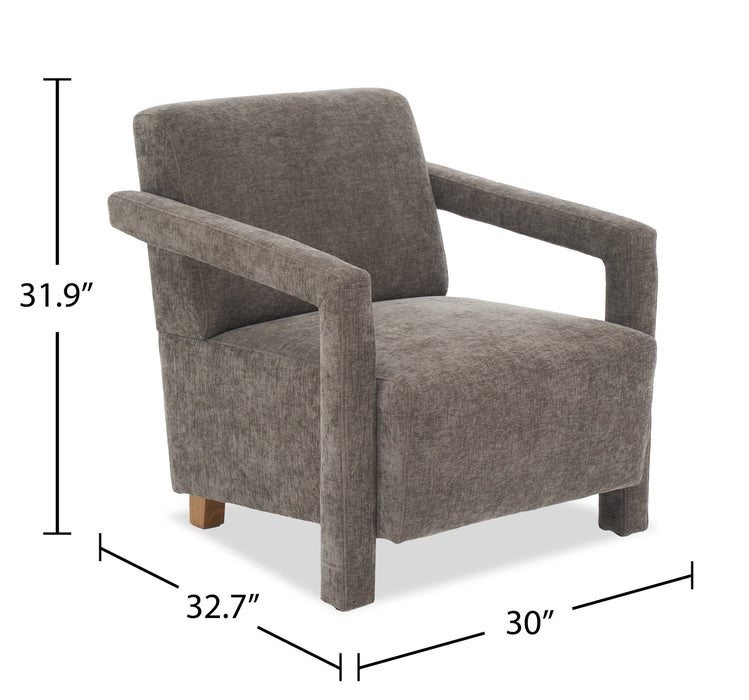 Fauteuil d’appoint Demi de 30 po d’apparence lin - brun