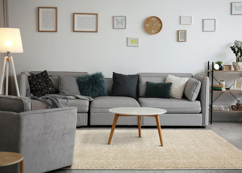 Carpette à poil long Pascal beige - 5 pi 3 po x 7 pi 7 po