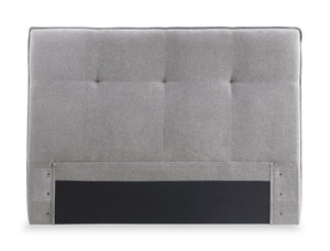 Tête de lit rembourrée Amos en tissu gris capitonné - format grand lit