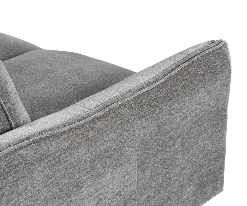 Sofa sectionnel Reflect 3 pièces en tissu de chenille avec coussins de dossier réversibles - gris