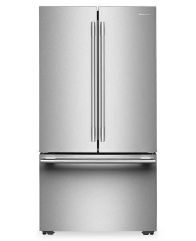 KitchenAid 36" 24 Cu. Ft. Counter-Depth French Door Refrigerator - PrintShield Stainless - KRFC236SPS | Réfrigérateur KitchenAid de 36 po et de 24 pi3 de profondeur comptoir à portes françaises - inoxydable PrintShieldMC - KRFC236SPS