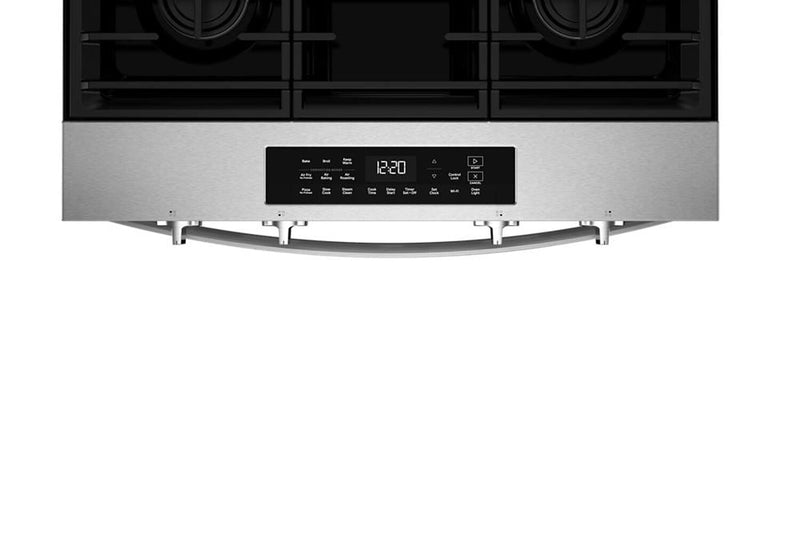 Cuisinière à gaz intelligente Whirlpool de 30 po, 5,0 pi³ avec cuisson à air – acier inoxydable résistant aux traces de doigts – WSGS4530TZ
