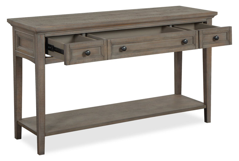 Table de salon traditionnelle Hanson de 50 po en pin - gris tourterelle