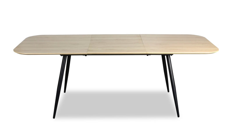 Ensemble de salle à manger Joss 7 pièces avec table et 6 chaises - rallonge papillon 63 po à 86,5 po (L), métal - naturel et blanc