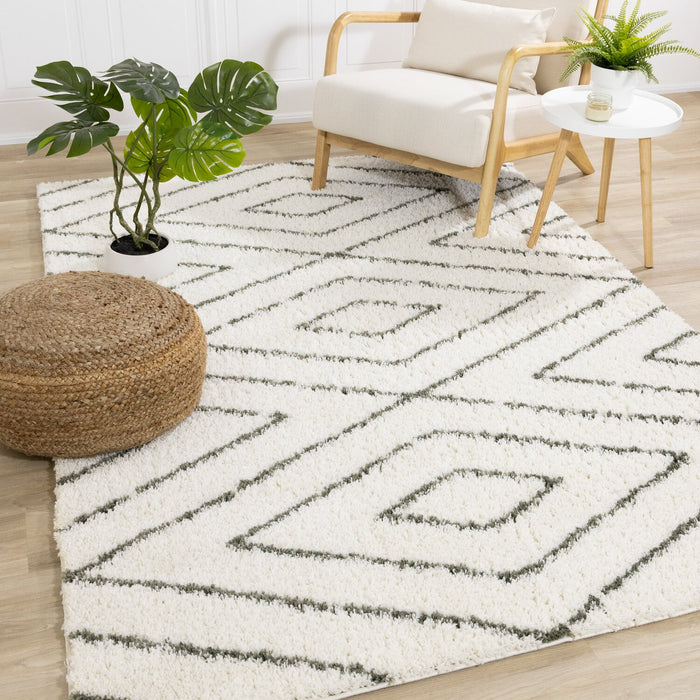 Carpette à poil long Pascal multicolore - 5 pi 3 po x 7 pi 7 po