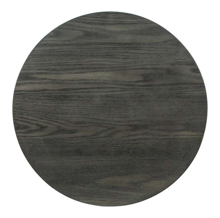 Table de bout moderne ronde Eldon de 20 po en bois massif - grain de café