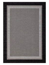  Carpette Milo à tissage plat monochrome 6 pi 7 po x 9 pi 6 po pour l’extérieur - grise