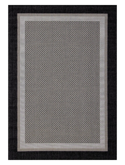 Carpette Milo à tissage plat monochrome 6 pi 7 po x 9 pi 6 po pour l’extérieur - grise