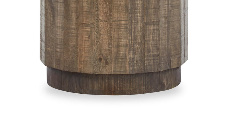 Table de bout ronde rustique Elm de 20 po en pin - brune