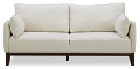  Sofa Gena de Cindy Crawford Home de 78,7 po de format condo en tissu d’apparence lin avec coussins de dossier amovibles - blanc coton