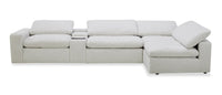  Sofa sectionnel modulaire à inclinaison électrique Sky 5 pièces en tissu - blé Nathan