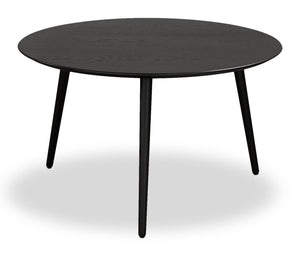 Table à café moderne Viola de 29,5 po avec dessus rond - frêne noir 