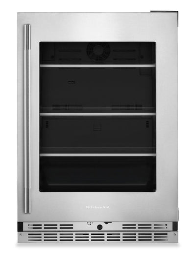 KitchenAid 24" Undercounter Refrigerator with Metallic Accents – PrintShield Stainless Steel - KURR524SPS | Réfrigérateur KitchenAid de 24 po sous le comptoir avec touches métalliques - acier inoxydable PrintShieldMC - KURR524SPS