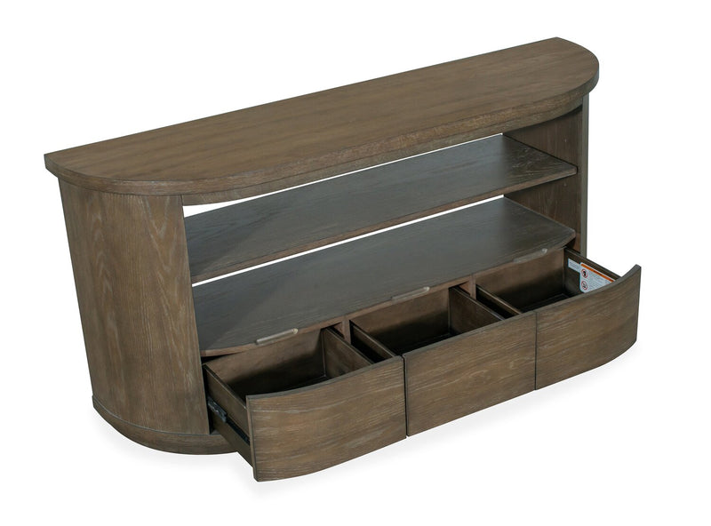 Table de salon moderne ronde Eldon de 60 po en bois massif avec rangement - marsouin