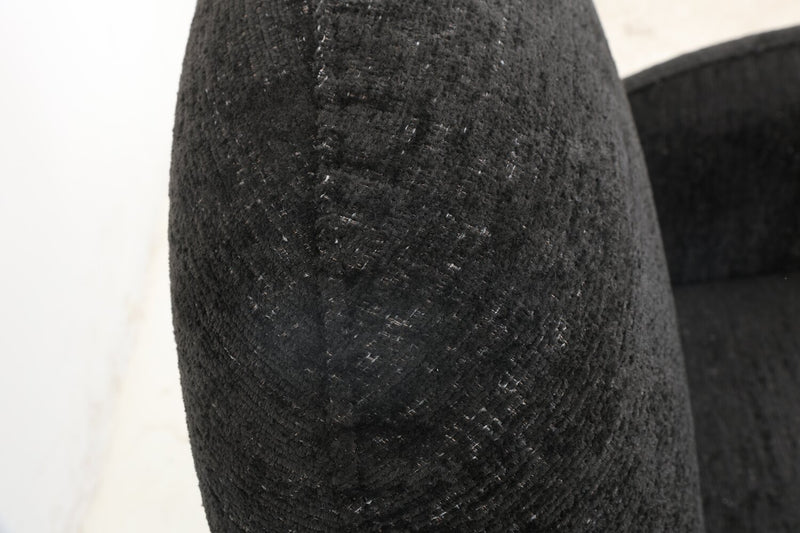 Fauteuil d’appoint coulissant, pivotant et inclinable Shay en chenille - ebony