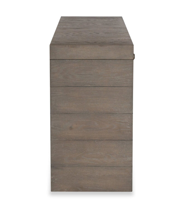 Table de salon moderne Avalon de 60 po en bois massif avec rangement - brune