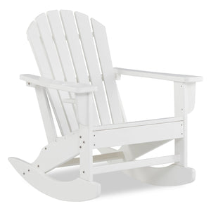 Fauteuil berçant Bask pour la terrasse à l’extérieur, plastique haute densité, résistant aux rayons UV et aux intempéries - blanc