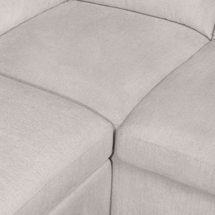 Sofa-lit sectionnel de droite Envy 3 pièces en tissu de chenille avec fauteuil long de rangement - gris brouillard