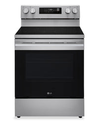 Cuisinière intelligente électrique LG de 6,3 pi³ et de 30 po avec convection ProBake ConvectionMD et EasyCleanMD - LREN6321YE