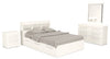 Ensemble lit matelot Riley 6 pièces avec tête de lit bibliothèque, commode, miroir et table de nuit, blanc - format lit double