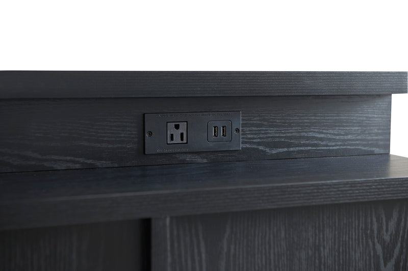Bureau en coin réversible Owen de 55 po avec 4 tiroirs et compartiments - noir