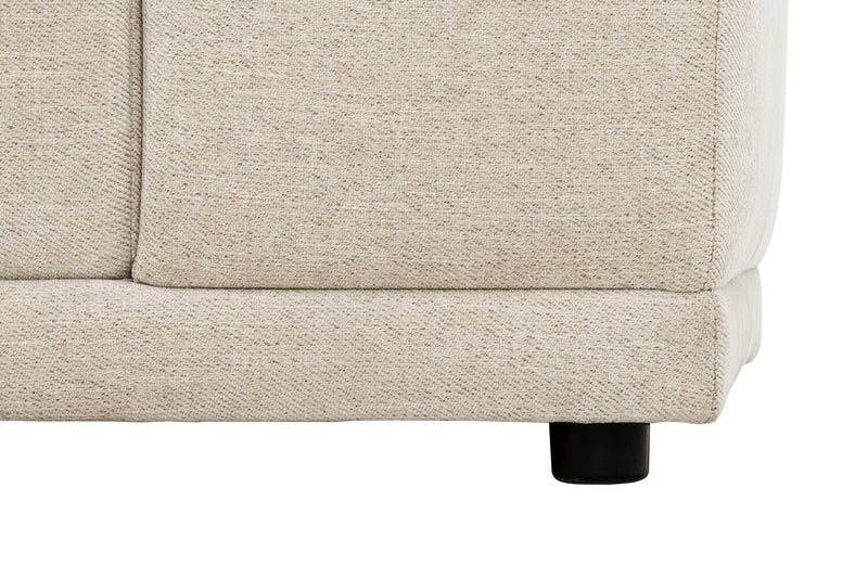 Sofa sectionnel modulaire Oaklyn 6 pièces en tissu avec poufs et coussins de siège capitonnés - beige