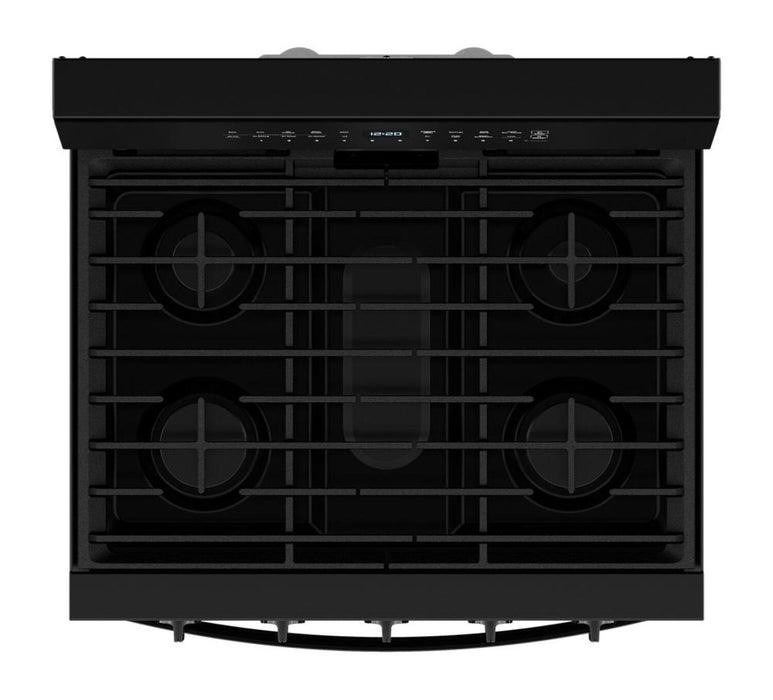 Cuisinière intelligente à gaz Whirlpool de 5 pi³ avec friture à air et autonettoyage - noire - WFGS7530RB